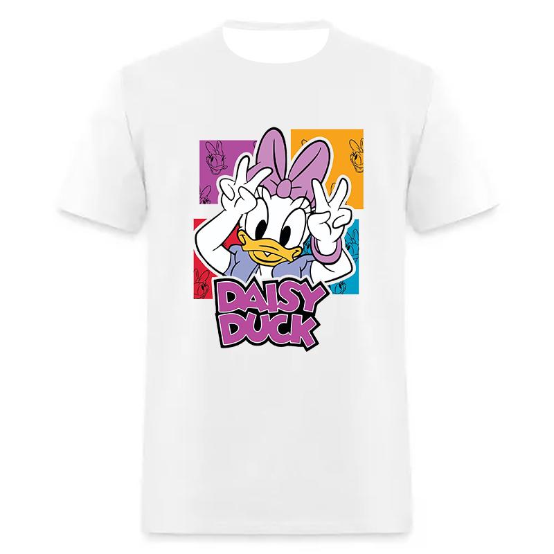 White Short Sleeves T-Shirt For Women Men Disney Mickey Minnie Cotton New In Tops & Tee Fashion Clothing Daily Casual Streetwear