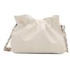 Small Pu Bucket Handbag With Wrinkled Texture And Chain Shoulder Strap For Street Fashion