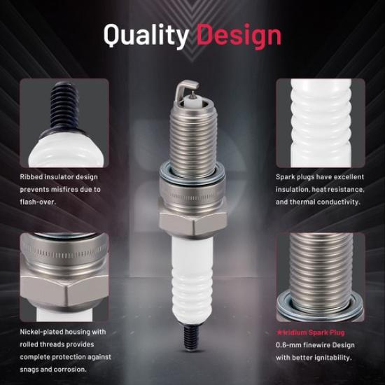 4PCS Ceramic Iridium Spark Plugs Fit For Kawasaki KLR250 KLR650 KLX650 KLX650R