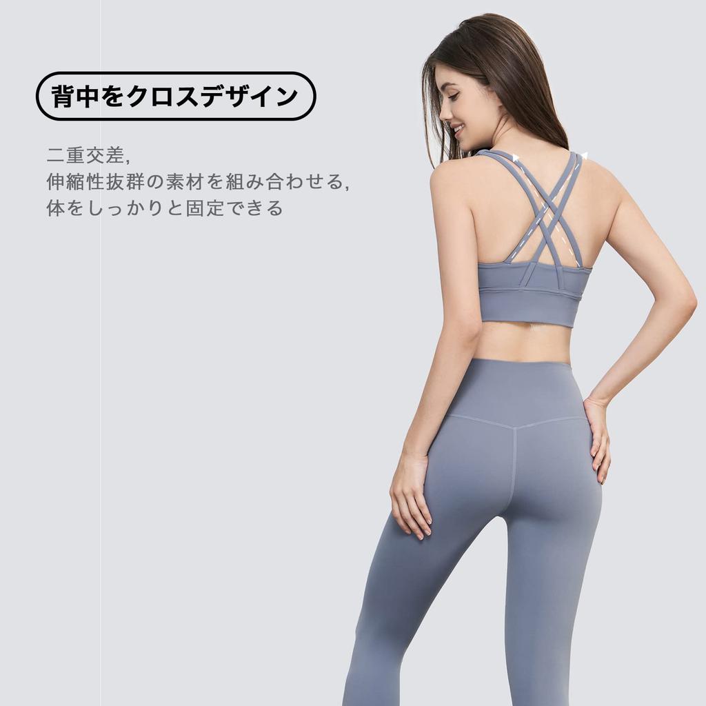 IRCOLVE Sports Sports Yoga Front High with Cups Women's Bra, No-Slip Bra, Top, Opening, Breathable, Stretchy, Support, Sweat-Wicking, Quick-Drying,