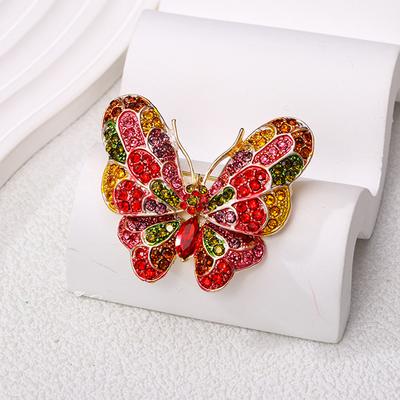 Butterfly Brooch Rhinestone Flower Butterfly Brooch Temperament Fashion Insect Coat Pin Coat Corsage Accessories