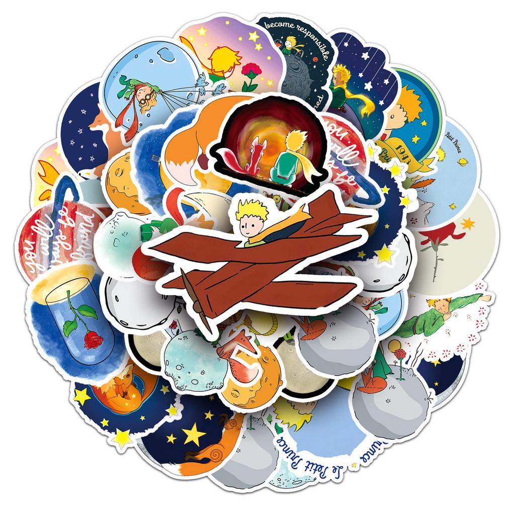 50 Little Prince Graffiti Stickers: Cartoon Decor for Notebooks, Phone Cases, Suitcases