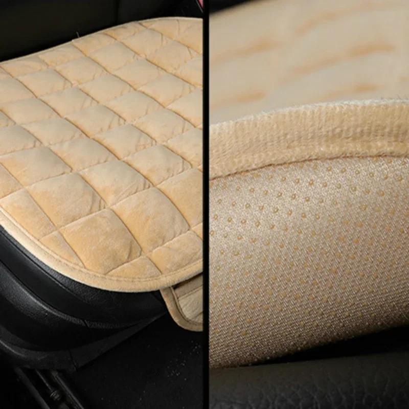 2pcs Car Seat Covers Plush Car Seat Cushion for All Seasons, Non-slip and Free of Binding  Protector Mats Car Accessories