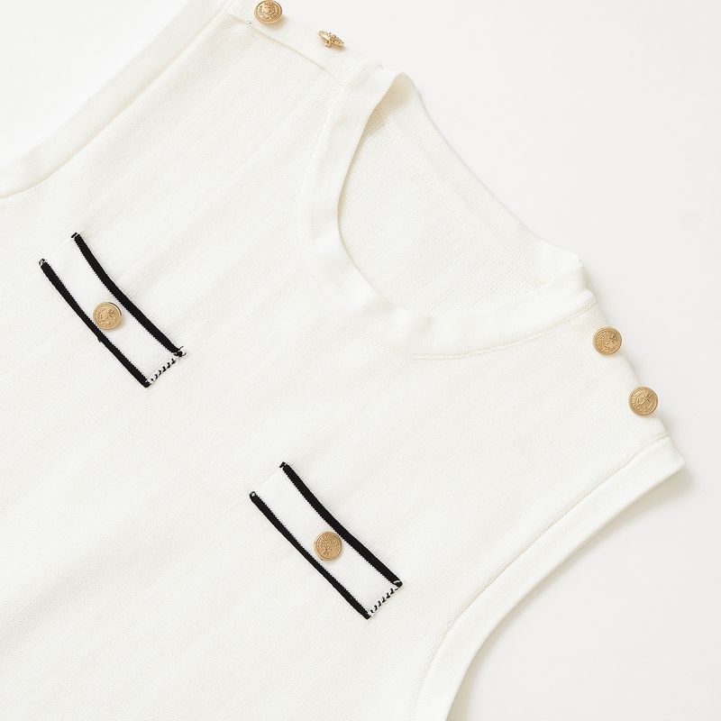 Kaslead New Arrival Women's Fashion Style Sleeveless Knit Casual Tops Skirt 3859006 3859007