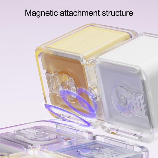 Cube Pill Box with Lanyard Portable 8-Cell Medicine Box Sealed Pill Dispenser Cube 7
