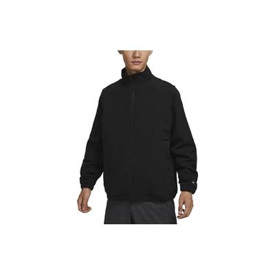 Therma-Fit Unscripted Jednolity Kolor Stójka Elastyczny Mankiet Design z Kieszeniami na Zamek Casualowa Koszulka Golfowa Męska topy Czarny FB5496-010