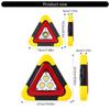 Collapsible Emergency Light Up Triangular Signal Hazard Indicator For Vehicle Safety In Night And Bad Weather Conditions