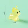 5Pcs Luminous Glitter Mini Resin Cute Bulldog Glow-in-the-Dark Tiny Dogs for DIY Crafts Cake Bead Decor Material Accessories