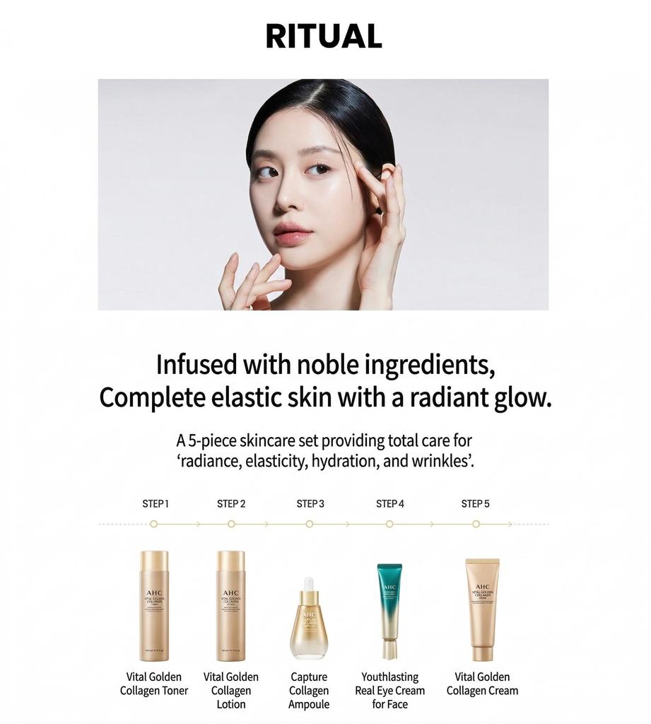 [AHC] AHC Vital Golden Collagen Youth Total Care 5-Piece Set