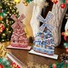 Peperkoekhuis Tafeldecoratie Kerstwindmolen Houten Ornament, Decoratief Ambacht met Draaiende Feestelijke Tafelblad Figuurbladen, Handgemaakt