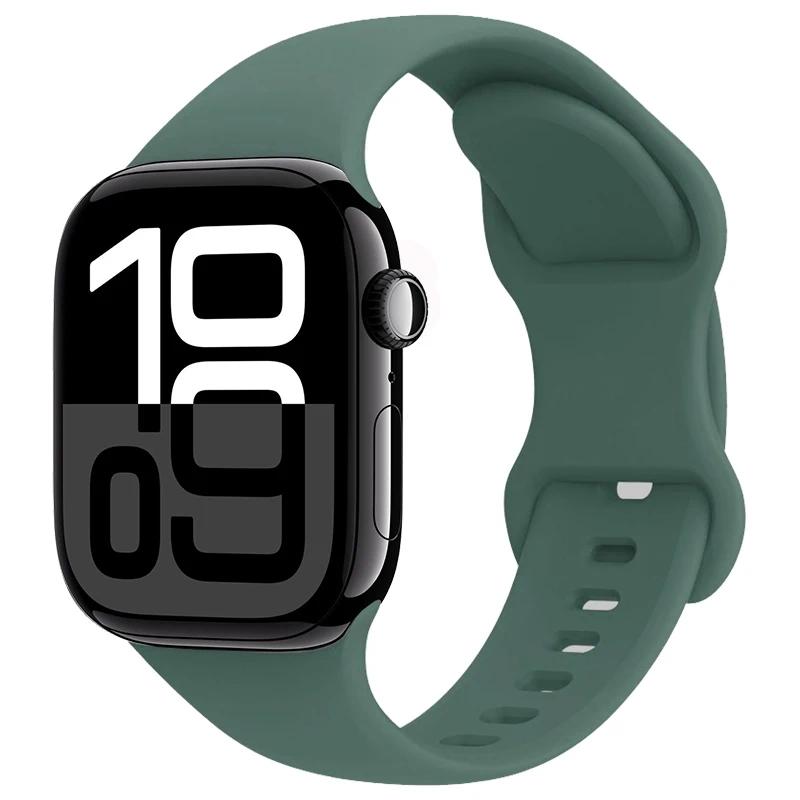 Silicone Strap for Apple Watch Band 45mm 41mm 44mm 40mm 49mm Series 10 46mm 42mm Bracelet for iWatch Ultra 9 8 7 6 5 4 SE2 Strap