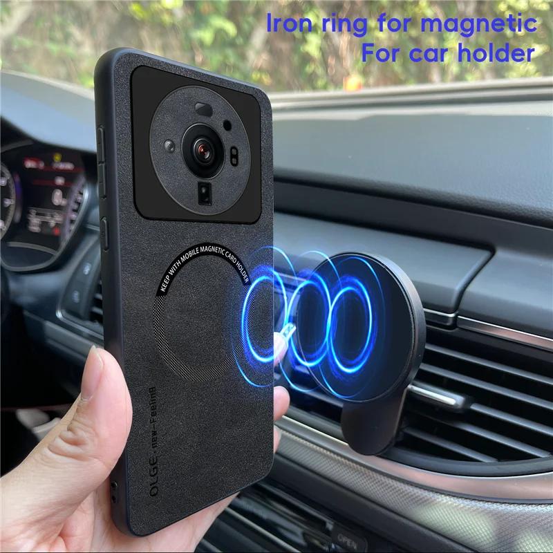 Magnetic Retro Leather Soft Case For Xiaomi 12S Ultra 12SUltra 5G Wireless Charging Phone Case Cover