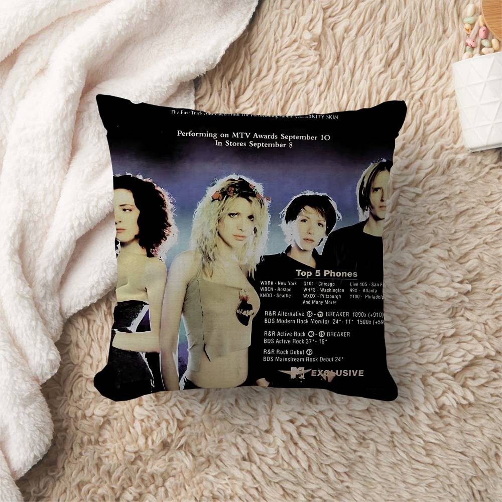 Alternative Rock Band H-Hole Cushion Cover Car Throw Pillow Case For Sofa Car Christmas Gift 40X40Cm 45X45Cm