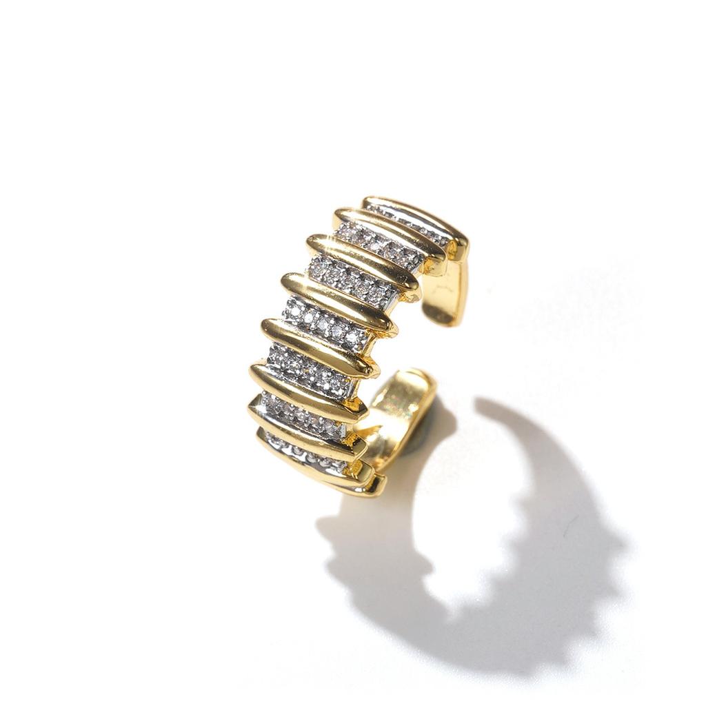 Light Luxury High-end Pleated Lace Zircon Ring Female Niche Design Personality Temperament Simple Index Finger Ring
