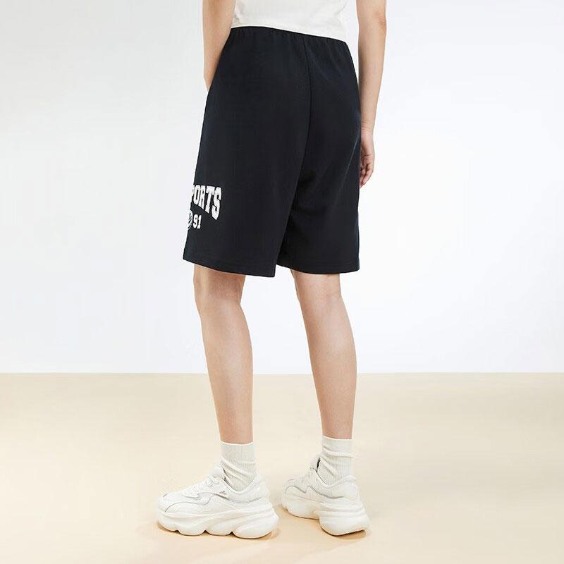 Anta Lifestyle Series Letter Print Knitted Five-Point Shorts Men shorts Basic-Black 152338311-2