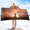 Leuchtturm Mikrofaser Pool Sandfest Strandtuch Decke Schnell Schnelltrocknend Sandfrei Proof Kompakt Outdoor Leichtgewichtige Handtücher
