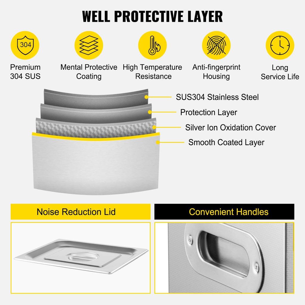 15L Ultrasonic Cleaner with Timer Heating Machine Digital Sonic Cleaner