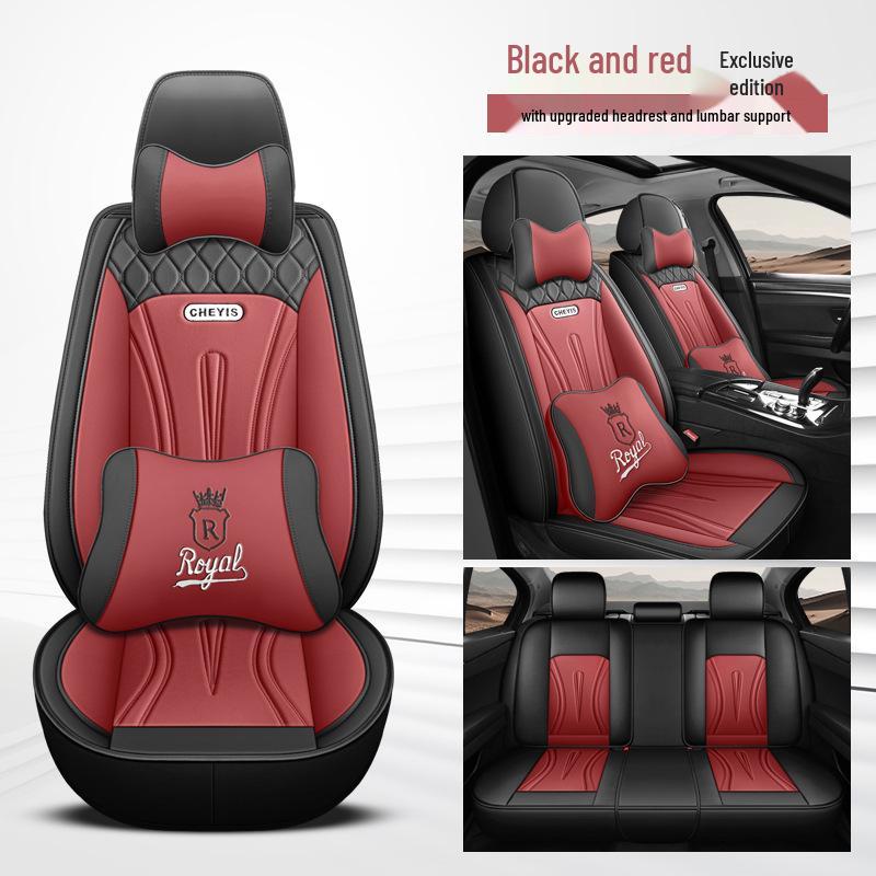 Leather Car Seat Cushion Cover - Full Coverage, All-Season Style
