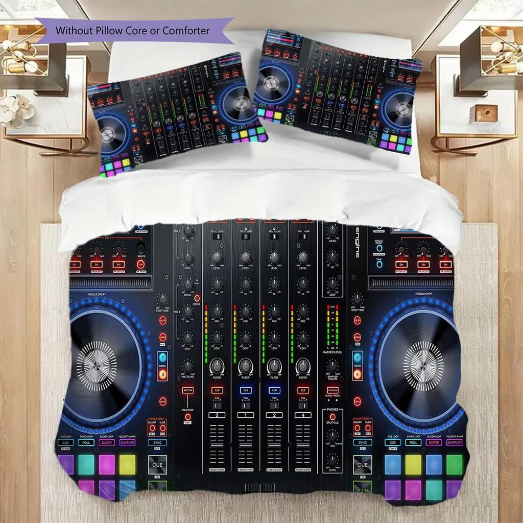 1PC Music, guitar Theme Bedding Quilt Set Quilt Cover Pillowcase Home Decoration Birthday Gift (1 * duvet cover + 2 * pillowcase, without core)