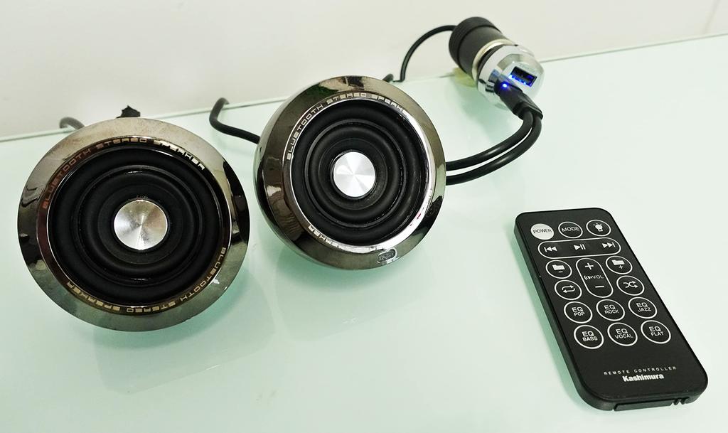 Kashimura Bluetooth Stereo Speaker with MP3 Rainbow Card MicroSD Card Compatible with Equalizer, Player, Lighting, Remote, Reader, 12V/24V Vehicles,