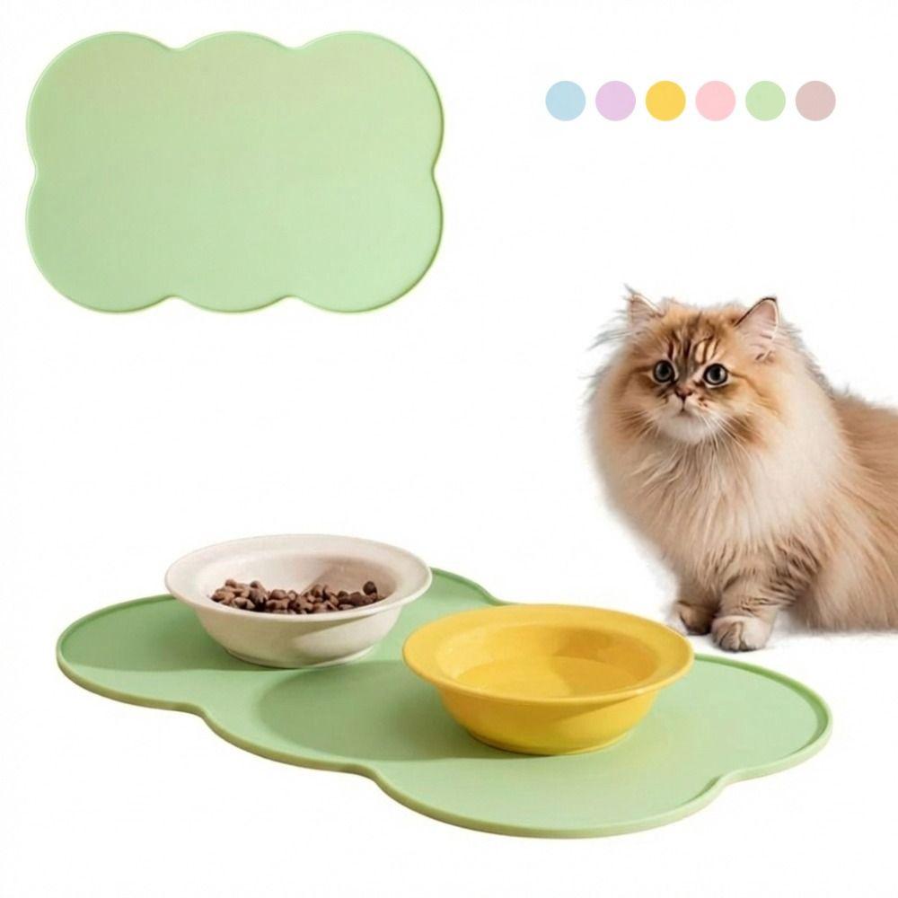 Langlebige Silikon-Haustierfuttermatte Wasserdicht Rutschfestes Design Hundefuttermatte Erhöhte Ränder Leicht zu Reinigen Katzenfuttermatte Haustierbedarf