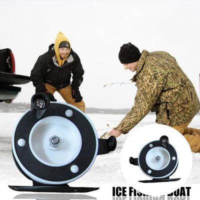 Versatile Wear-Resistant Plastic Ice Fishing Wheel Solid Plastic Metal Mini Fishing Reel for Outdoor