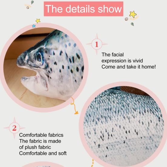 Plush Pillow Lovely Shape Washable Simulation Stuffed Fish Doll Toy Kids Gift