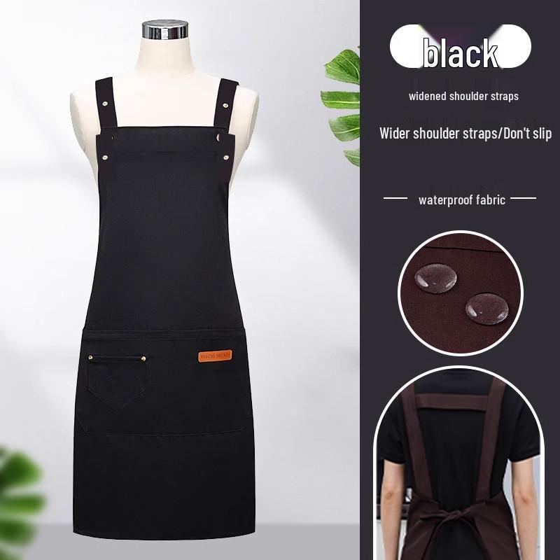 Waterproof Coffee & Milk Tea Waiter Apron - Oil & Stain Resistant, Custom Logo Printing, Catering Workwear Waist Apron
