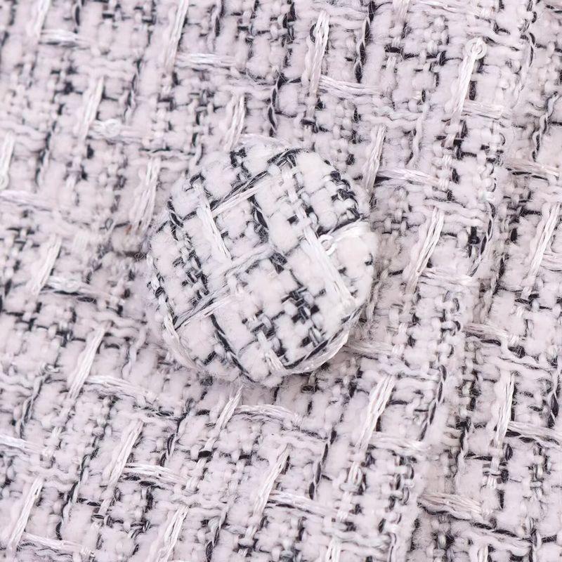 Kaslead New Women clothes Western Style Fashion Tweed Sleeveless Vest Half-Length Short dress Set