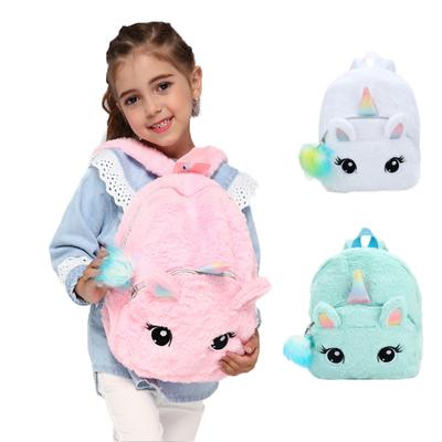 Unicorn βελούδινο Big Eyed Backpack Μαλακά βελούδινα παιχνίδια Παιδικό Σακίδιο πλάτης κινουμένων σχεδίων Παιδικό κοριτσάκι Τσάντα πλάτης