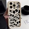 Halloween Black Horror Art Silicone Phone Case For iPhone 17 Pro 14 15 Plus 11 12 13 16 Pro Max Coque 16E 17AIR Shockproof Cover