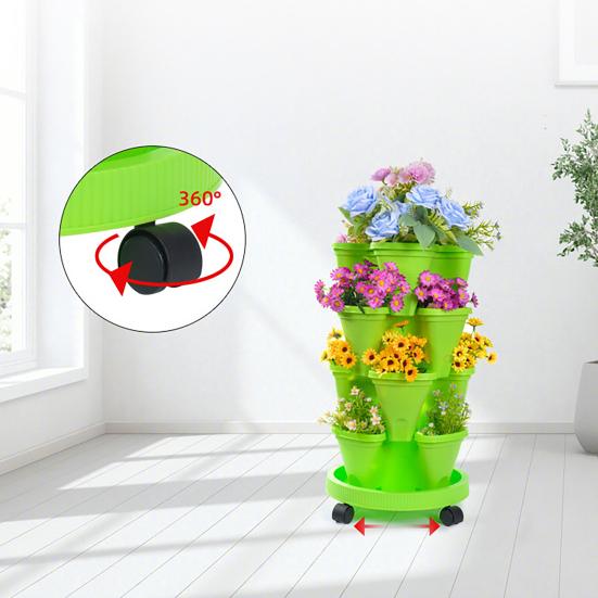 Multi Tier Vertical Planter Boxes Large Deep Flowerpots Easy to Install And Move Green Wall Decoration for Indoor Outdoor Gardening Balcony