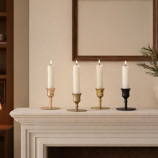 Candlestick Holder Vintage Metal Taper Candle Stand for Dining Table Wedding Party Centerpiece