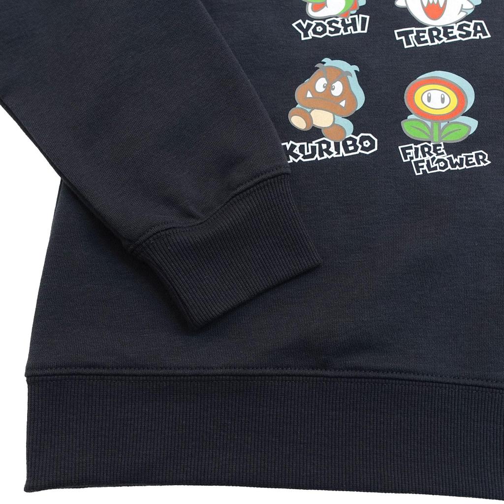 Fine Plus Super Mario Sweatshirt, Mario, Luigi, Yoshi, Long Sleeve, Fleece Lining