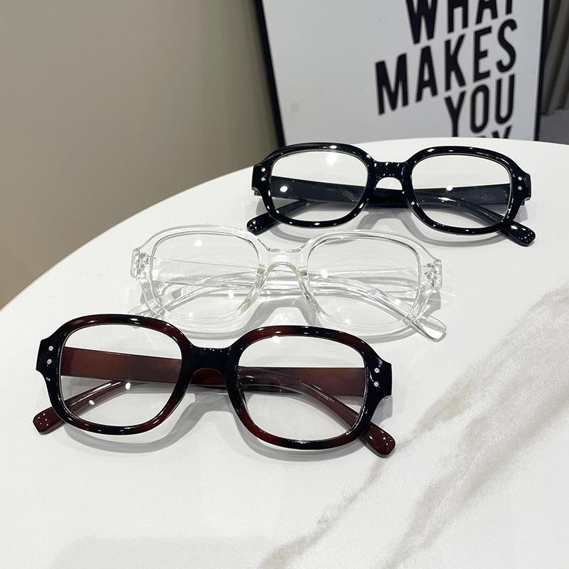 New Retro Small Frame Glasses Frame For Women's Pography Concave Shaped Eyewear Frame Personalized Flat Lens
