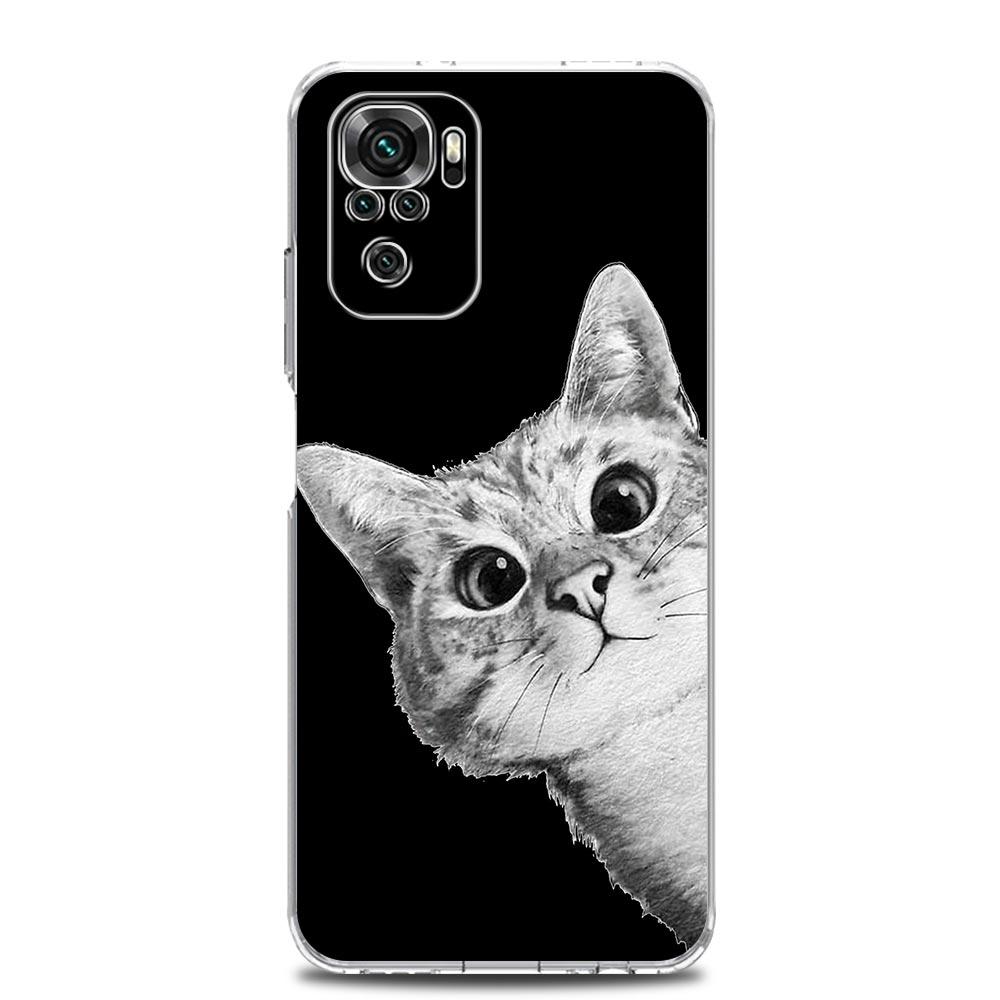 Cat Cute Kitten Cartoon Clear Phone Case For Xiaomi Redmi Note 12 5G 9S 9 8 10 11 Pro+ 9T 8T 10C 9C 9A 7 Pro Soft TPU Back Cover