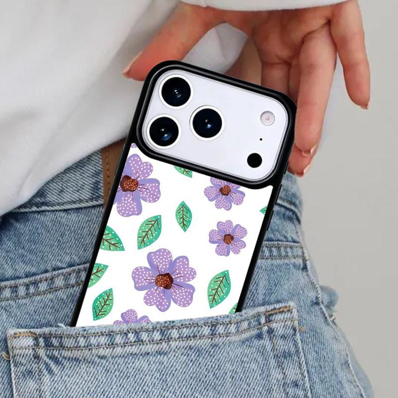 Vintage Leaf Flower Phone Case for iPhone 17ProMax 12 13 14 15 16e 17 Pro Max Plus Air Cover