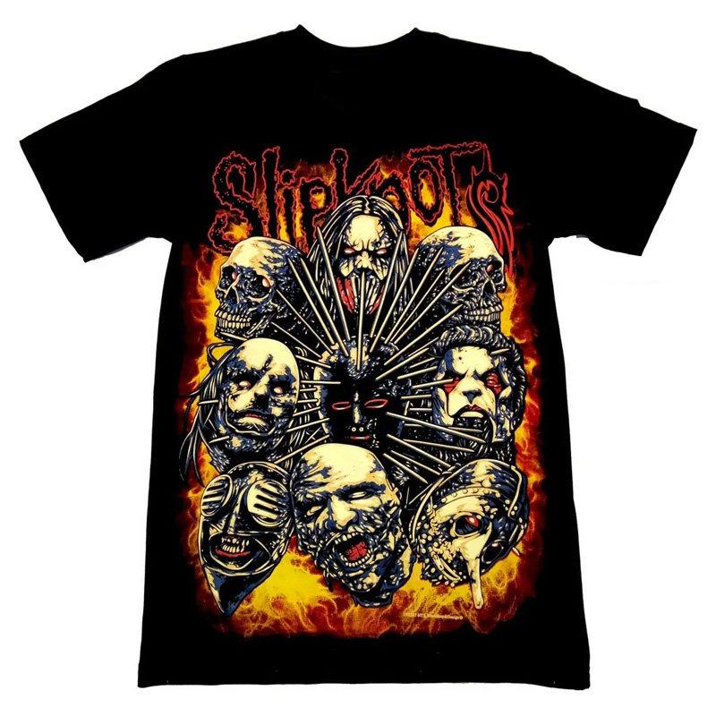 Yk Slipknot Metal Punk Rock Americano Retro Oversized Streetwear Camiseta Vintage