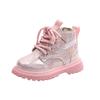 New autumn fashion children's short boots for toddlers and young children, Korean style shiny versatile soft-soled girls' Martin boots