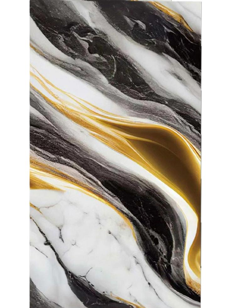Shein Black & Gold Marble Self-Adhesive Wallpaper, Oil-Proof Home Decor PVC Sticker, Influencer Background Wall.