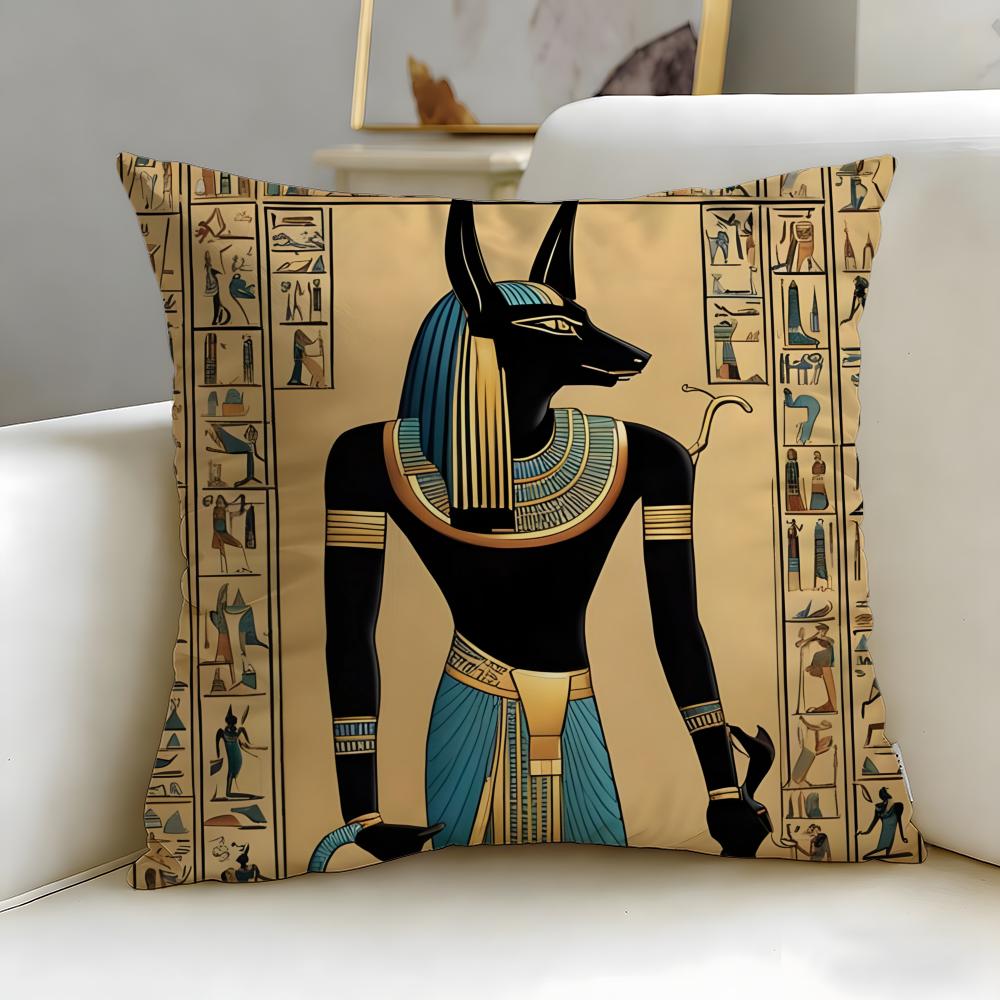 classic myth theme Anubis Cushion Cover Soft & Easy-Wash Pillow Case – Versatile for Couch, Bed, Travel and Office