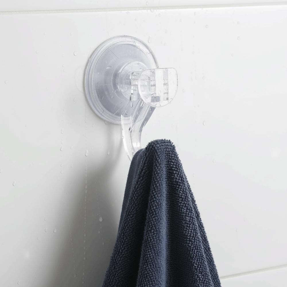 2PCS Transparent Shower Suction Hooks Removable Towel Hook Durable Kitchen Hook  Glass Surface