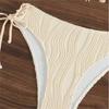 Women's Bikinis And Tankinis New Swimsuit Sexy Halter Neck Bikini Two Piece Set Solid Color Leace-up Backless Temperament Trendy