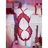 Sexy Crotchless Lingerie Women Lace Hollow Bra Set Transparent Deep V Open Bra Sexy Underwear Sets Valentine's Erotic Costumes