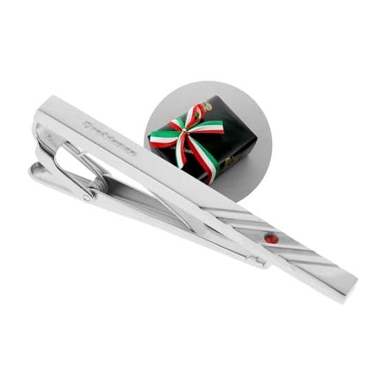 [Gift wrapped] Orobianco tie pin birthstone July-Ruby Silver ORT587 A-07 Orobianco