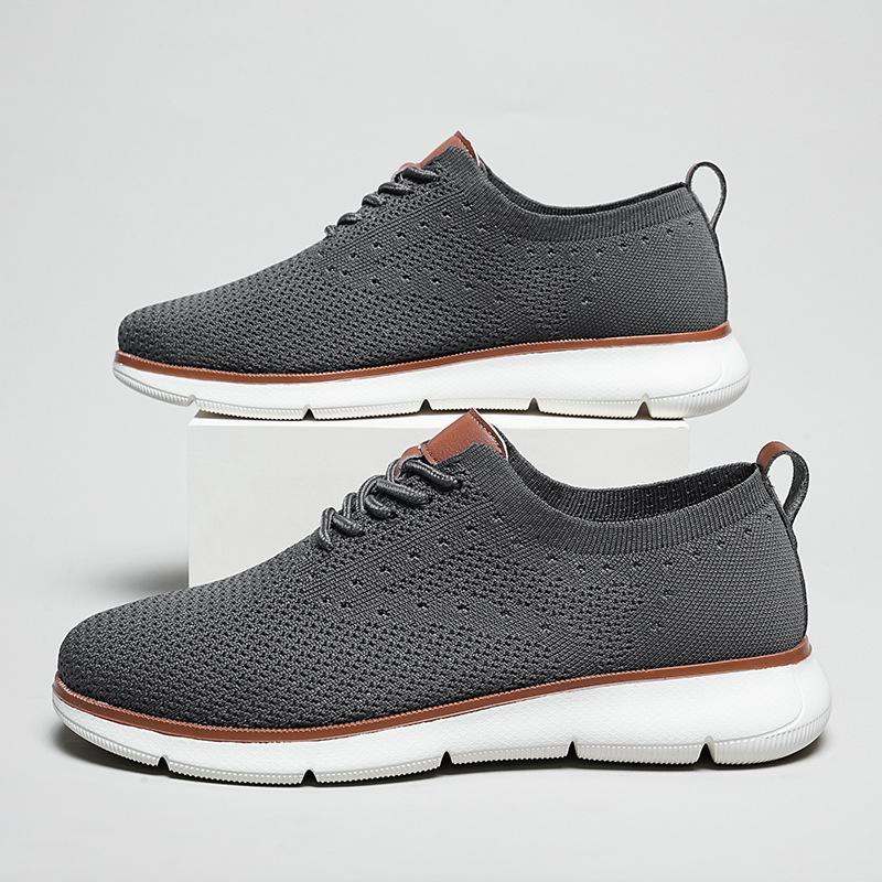 Men's shoes fly-woven breathable mesh casual lightweight sports large size men's sports casual shoes