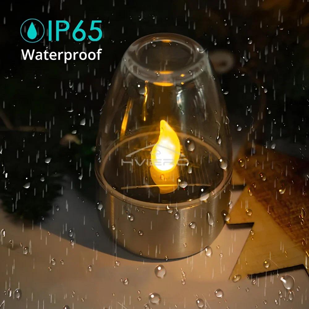 Rechargeable Night Lights LED Solar Candles Light Flameless for Wedding Party Garden Decoration Outdoor Waterproof Lamp