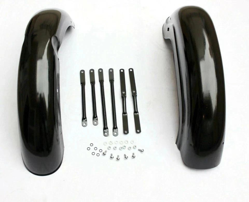 ROYAL ENFIELD BULLET 350cc BLACK FRONT & REAR MUDGUARD FENDER BUMPER SET GEC