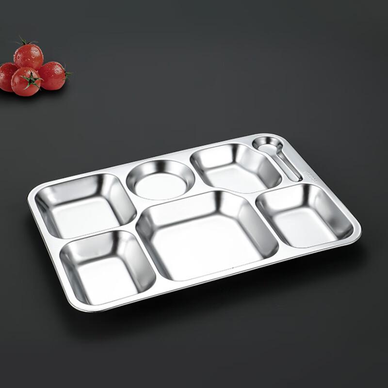 201 Edelstahl 7-Fächer Fast Food Tablett