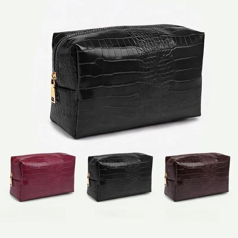 Moderne Neue PU-Leder Damen Kosmetiktasche Reißverschluss Große Kapazität Wasserdicht Reise Make-up Aufbewahrungstasche Organizer Koffer